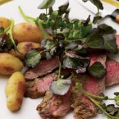Wasabi Flank Steak and Miso-Glazed Potatoes