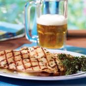 Beer-basted chicken with Aged Cheddar