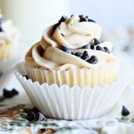 French Vanilla Cupcakes with Cookie Dough Frosting