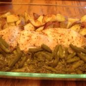 Italian Chicken, New Potatoes and Green Bean Bake