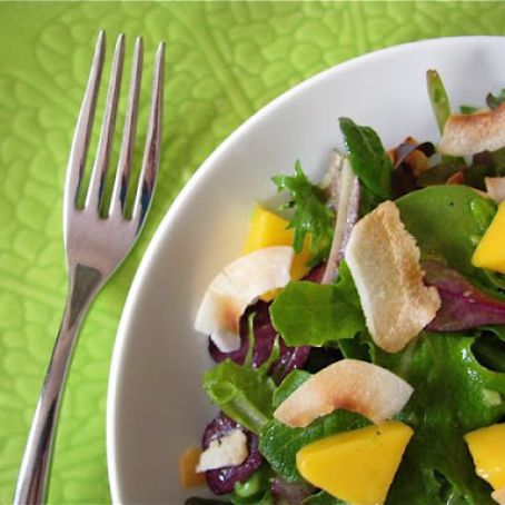 Mango, Avocado, & Toasted Coconut Salad with Lime Vinaigrette
