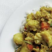 Spicy Red Lentil Dal with Winter Vegetables