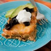 turkey and refried bean enchilada casserole