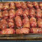 BACON WRAPPED SMOKIES WITH BROWN SUGAR AND BUTTER