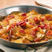 PAPAS CON TOCINO Y QUESO CHEEDAR