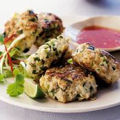 Thai chicken cakes with sweet chilli sauce