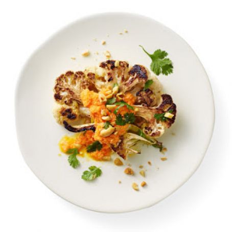 Curried Cauliflower Steak with Carrot-ginger Dressing