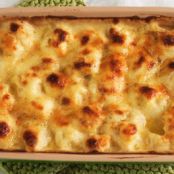 Roasted Cauliflower with Cheddar Cheese Sauce