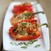 Pizza Quinoa Stuffed Peppers