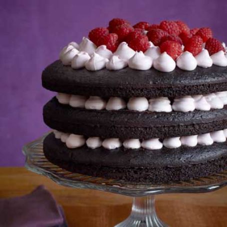 Dark Chocolate-Raspberry Layer Cake