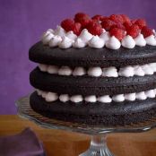 Dark Chocolate-Raspberry Layer Cake