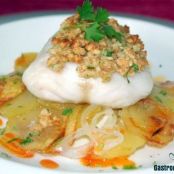 MERLUZA AL HORNO CON COSTRA DE ALMENDRAS