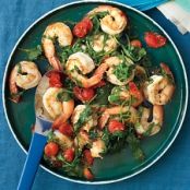 Sauteed Shrimp with Arugula and Tomatoes
