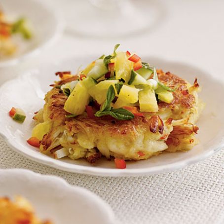Mini Crab Cakes with Pineapple-Cucumber Salsa