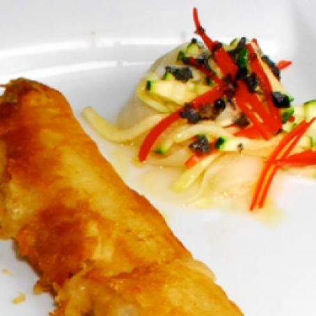 ESPARRAGOS EN TEMPURA RELLENOS DE CAMARONES