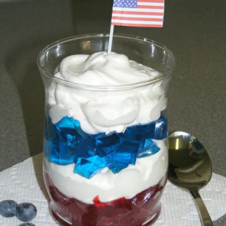 Red, White & Blue Jell-O Parfaits