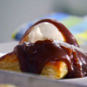 Apple Turnovers with Caramel Sauce and Ice Cream*