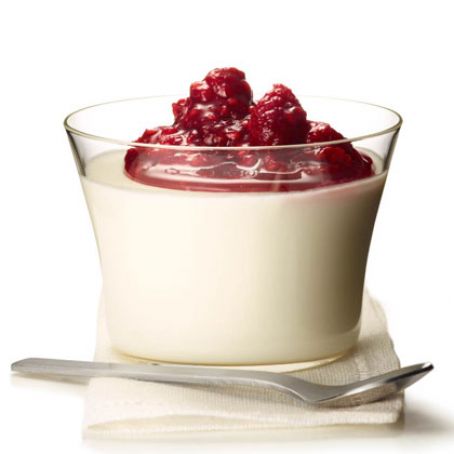 Yogurt Panna Cotta with Raspberry Compote