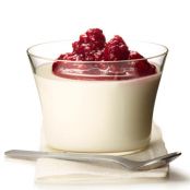 Yogurt Panna Cotta with Raspberry Compote