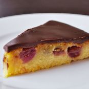 Olive Oil Cake with Roasted Grapes and Ganache