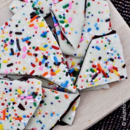 Cake Batter Chocolate Bark