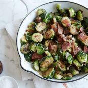 Pan Roasted Brussels Sprouts with Bacon
