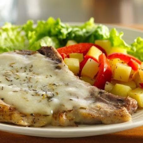 Cheesy Italian Pork Chops with Vegetables