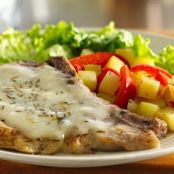 Cheesy Italian Pork Chops with Vegetables