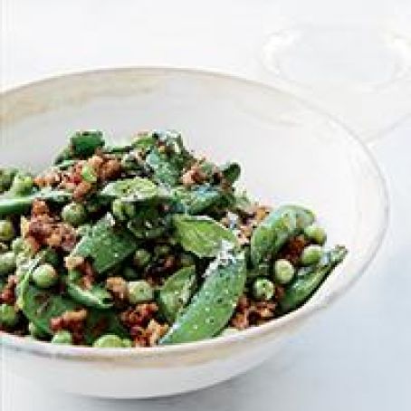 Double-Pea Sauté with Ground Pork