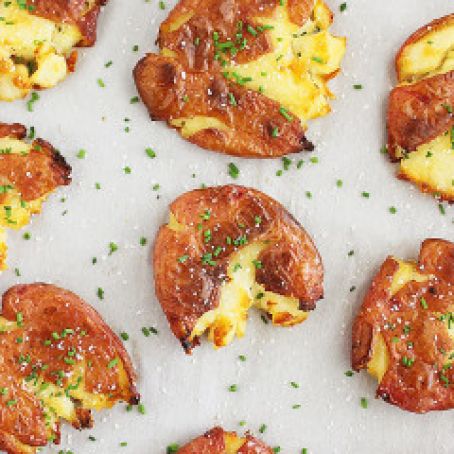 Crispy Salt and Vinegar Smashed Potatoes