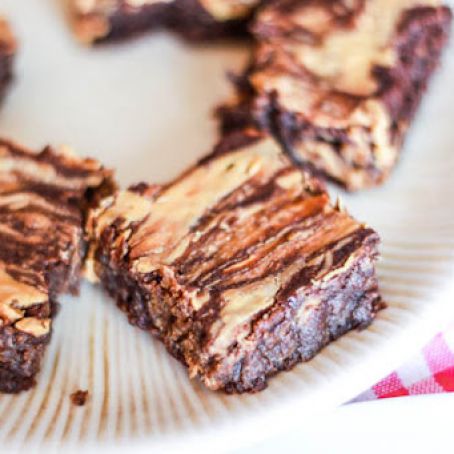 Skinny Peanut Butter Swirl Brownies