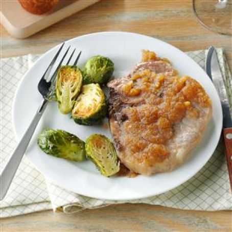 Applesauce-Glazed Pork Chops~Taste of Home