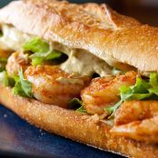 Spicy Shrimp Sandwich with Chipotle Avocado Mayonnaise