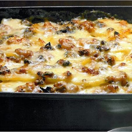 Scalloped Potatoes With Porcini & Bacon