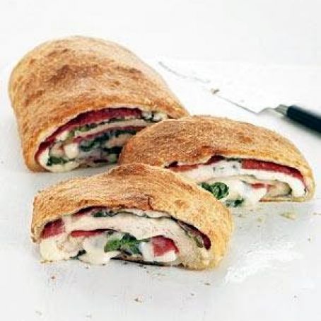 Salami and Spinach Stromboli