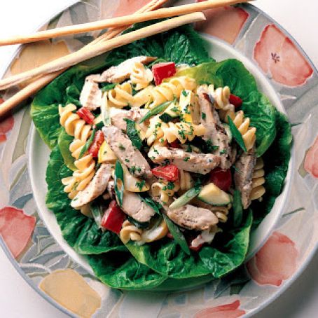 Asian Cucumber Chicken Pasta Salad