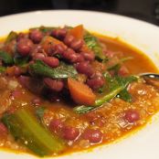 Adzuki Bean Soup with Quinoa and Swiss Chard