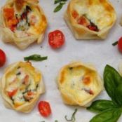 Canastitas Caprese (Open-faced Empanadas with Tomato, Basil and Mozzarella)
