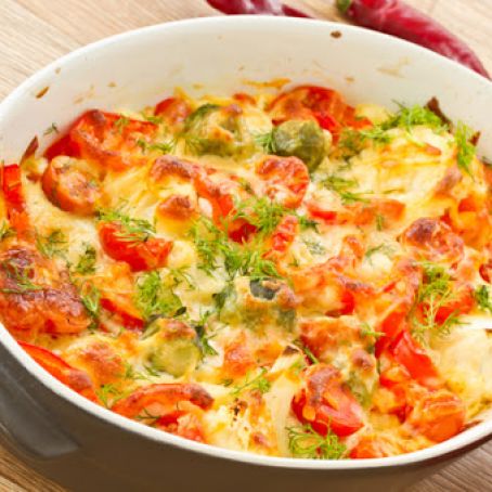 CAULIFLOWER, PEPPER and Tomato CASSEROLE