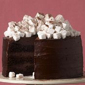Hot Chocolate Layer Cake with Homemade Marshmallows
