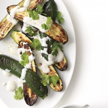 Broiled Zucchini with Yoghurt Sauce