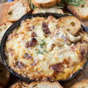 Hot Caramelized Onion Dip with Bacon and Gruyere