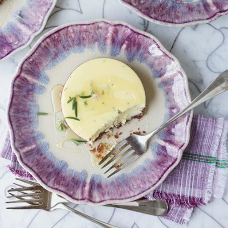 Goat Cheese Cakes with Rosemary and Lavender Honey