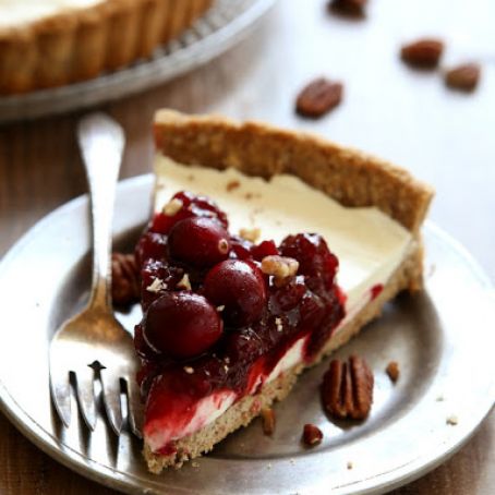 Mascarpone and Cranberry Tart with Pecan Crust
