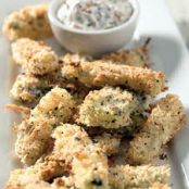 Baked Zucchini Sticks and Sweet Onion Dip