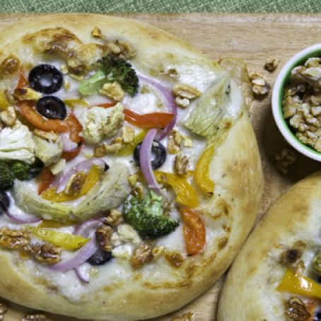 Vegetable Walnut Pizzettas