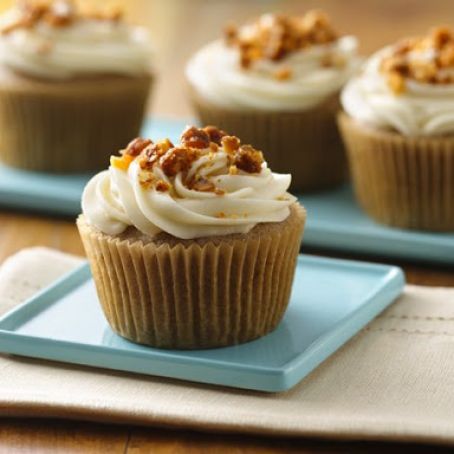 Apple-Spice Cupcakes with Maple Cream Cheese Frosting & Candied Walnuts - Gluten Free