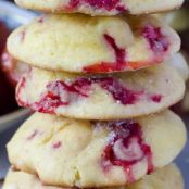 Strawberry Cookies with White Chocolate Chunks