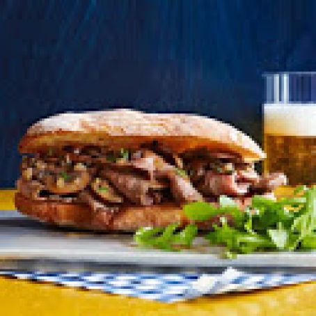 Sliced Steak & Mushroom Sandwiches