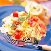 Lemon Pasta Primavera and Baguette With Italian Butter